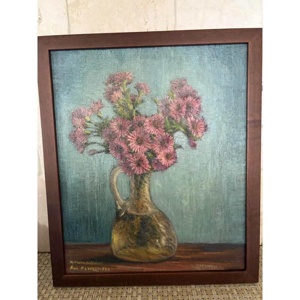 Vintage Rodney Lethbridge Original Oil Painting Floral Still Life Framed